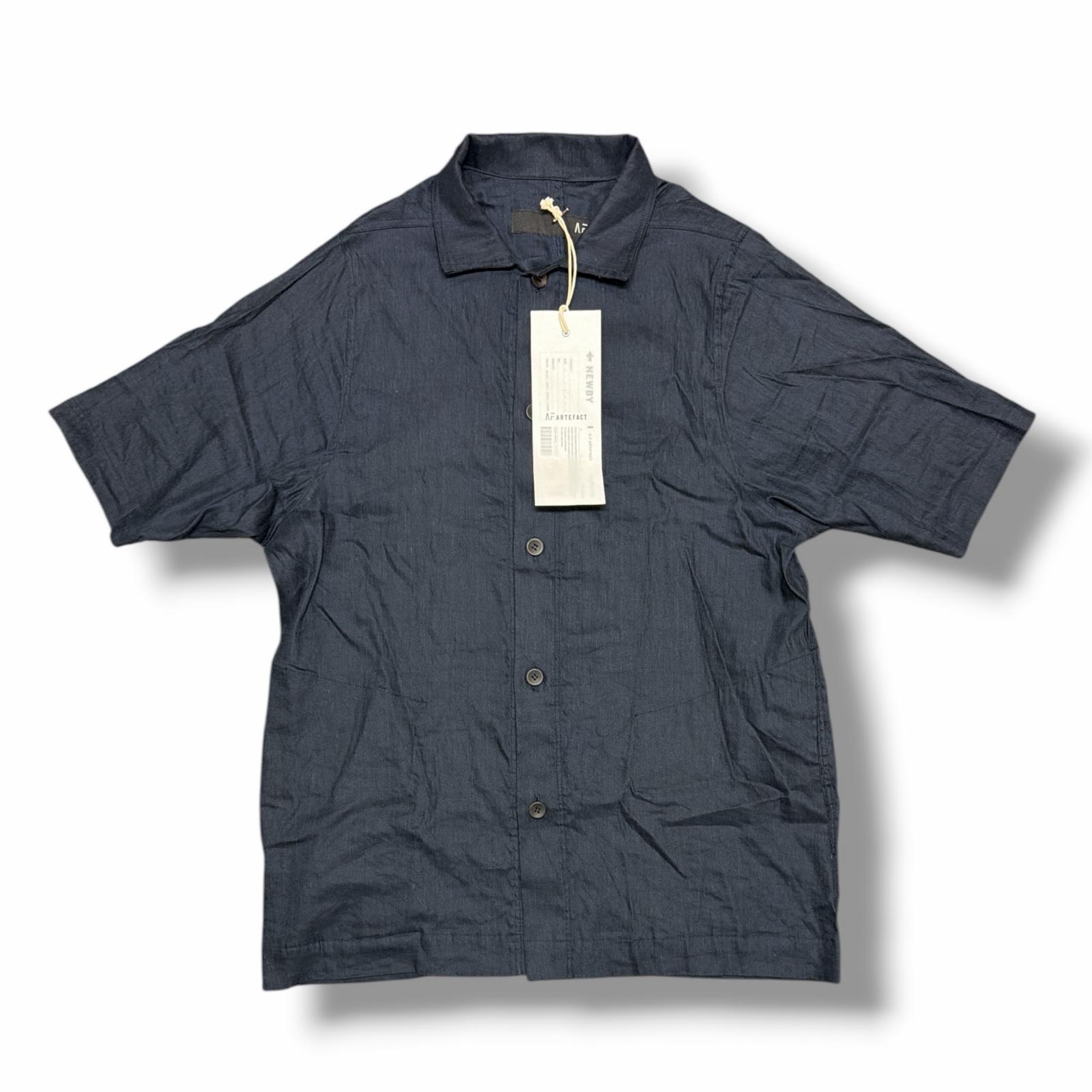 A.F ARTEFACT・エーエフアーティファクト Half Sleeve Shirts 物質の状態A 半袖プルオーバー  銀-5038 大きさ1 米国海軍 メンズ （16373M）【中古】