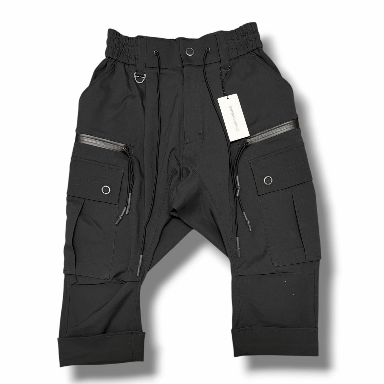 ripvanwinkle・リップヴァンウィンクル チェリーサンバースト Cropped Easy Cargo 物質の状態A クロップドイージーカーゴパンツ RW-625 大きさS 黒いこと メンズ （16377M）【中古】
