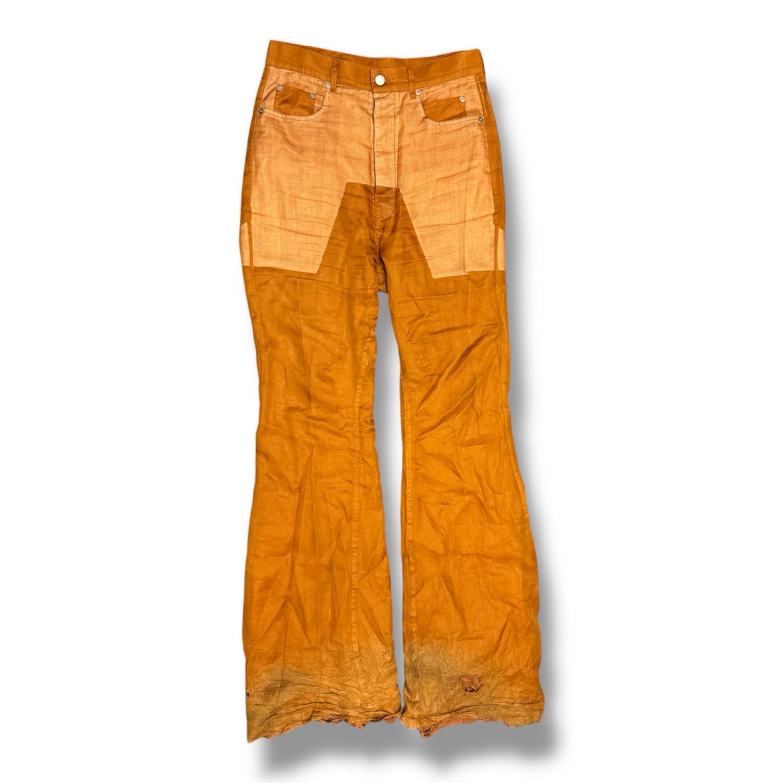 Rick Owens・リックオウエンス 24SS Bolan Bootcut Pants 物質の状態B ボラン ブーツ撥ねのける ズボン下 太陽フレア RU01D3335-OR 大きさ29 オレンジ色 メンズ （16499M）【中古】