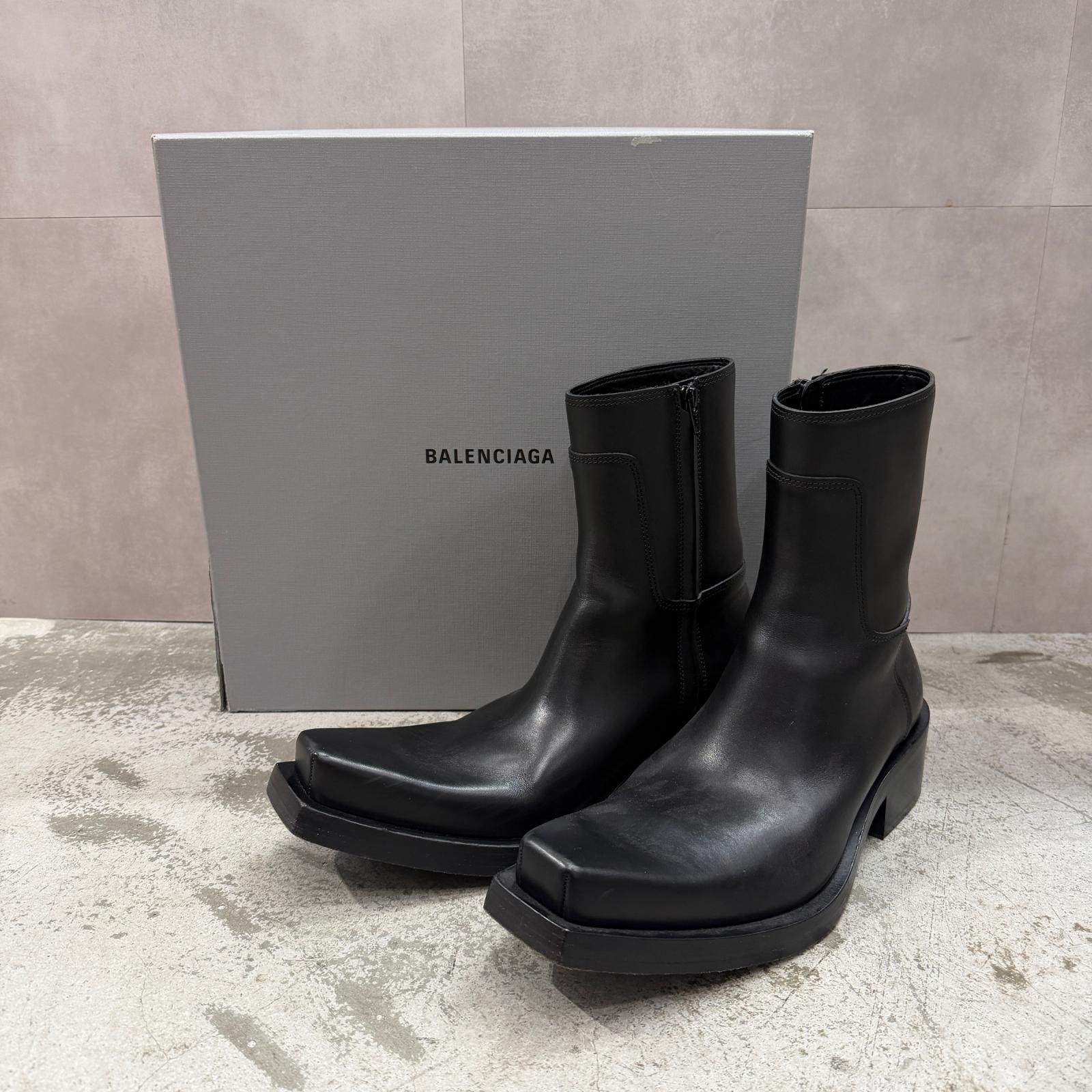 BALENCIAGA・バレンシアガ SANTIAGO BOOTIE 物質の状態A サンディエゴ ブーツ 745530 大きさ42 27糎 黒いこと メンズ （9160M）【中古】