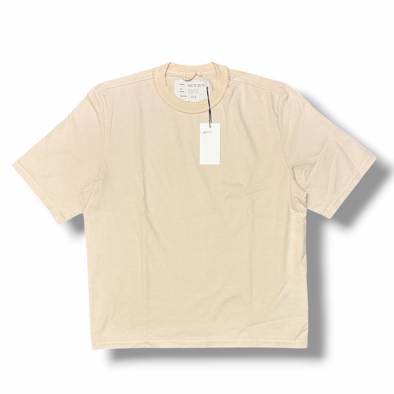 未当て嵌める CAMIEL FORTGENS・カミエルフォートヘンス BIG TSHIRT 物質の状態SS ビッグプルオーバー  大きさS ベージュ メンズ （4558M）【中古】