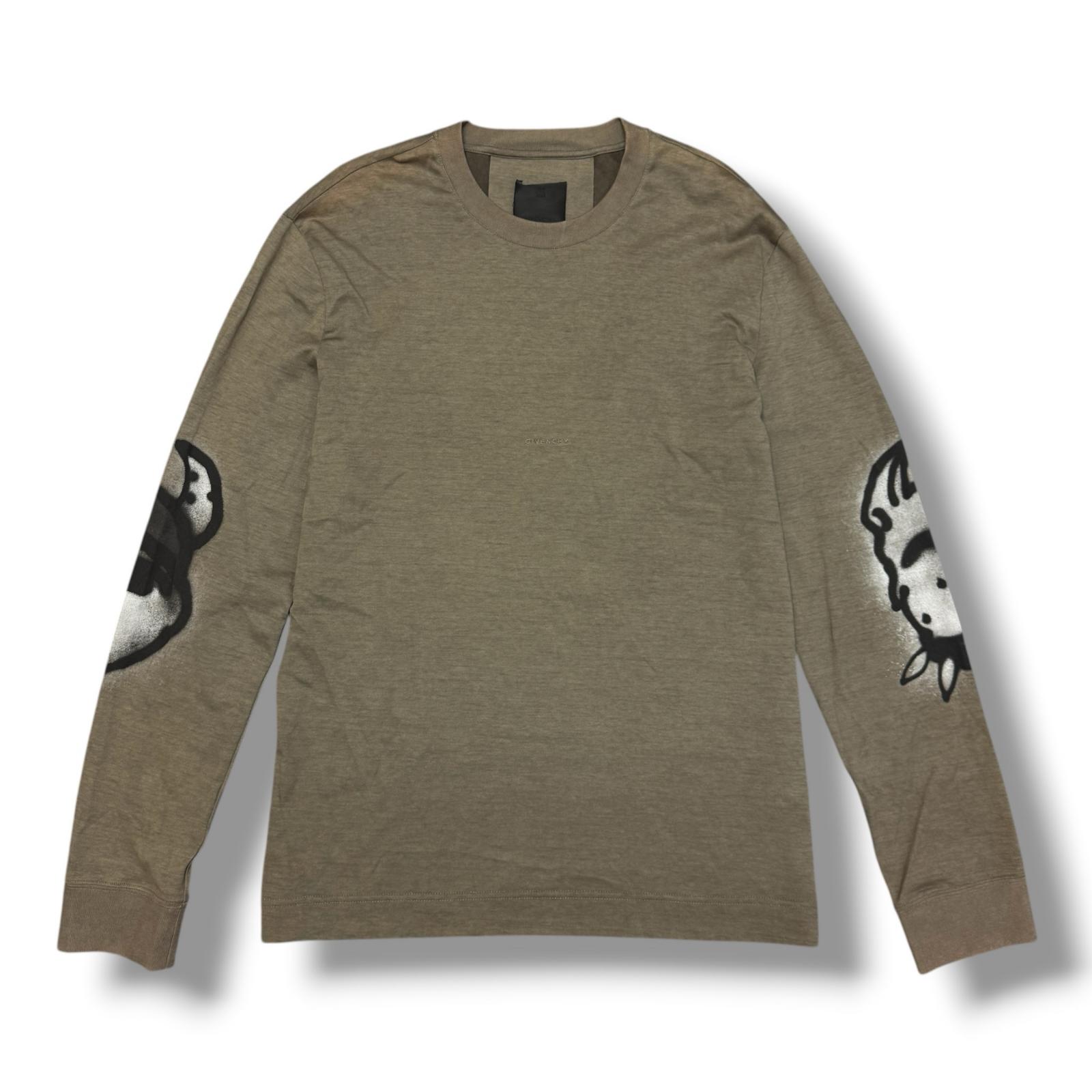 GIVENCHY・ジバンシィ  × Chito チト 飼い犬 長袖ティーシャツ 物質の状態B カットソー BM719T3Y6B 大きさXL カーキ系 メンズ （18260M）【中古】
