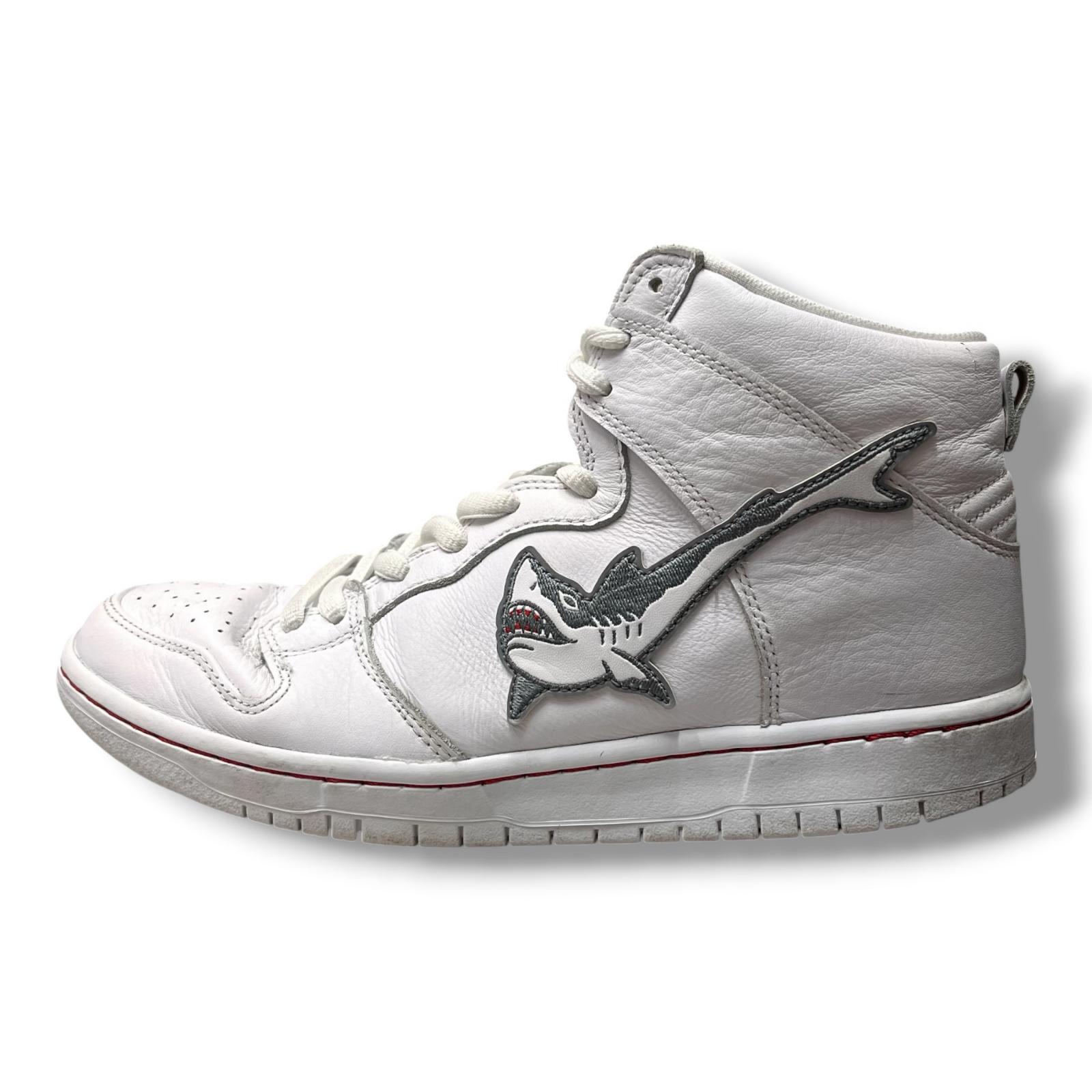 Nike SB ナイキエスビー  × Oski オスキ Dunk High Great White Shark 物質の状態B ダンク 御機嫌 シャーク DC8908-105 大きさ27 27糎 白いこと メンズ （18371M）【中古】