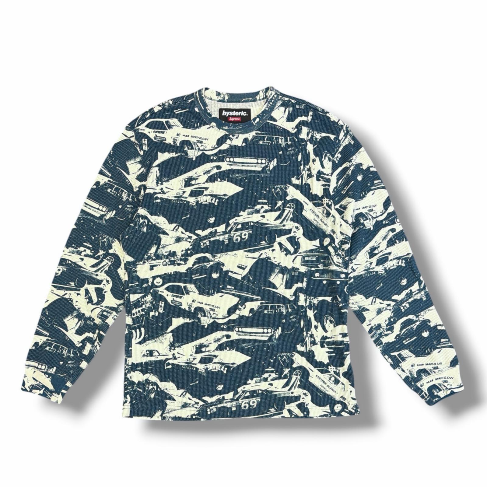 Supreme・シュプリーム  × HYSTERIC GLAMOUR・ヒステリックグラマー 24AW Cars Thermal 物質の状態A カーズサーマル 長袖プルオーバー カットソー 大きさS 米国海軍 メンズ （8771M）【中古】