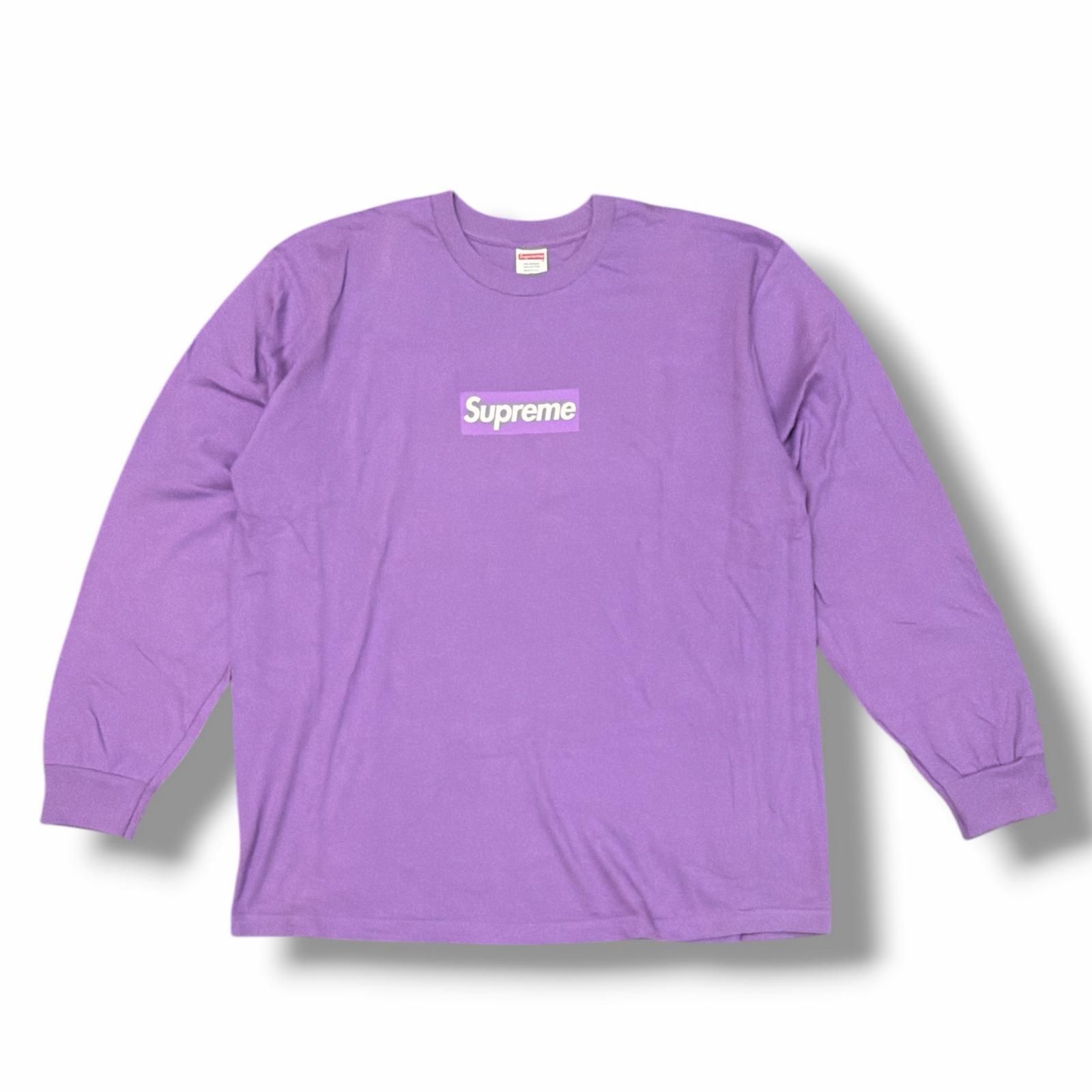 Supreme・シュプリーム BOX logo long T-shirt 物質の状態A ボックスロゴロングプルオーバー 長袖カットソー 大きさXL パープル メンズ （9062M）【中古】