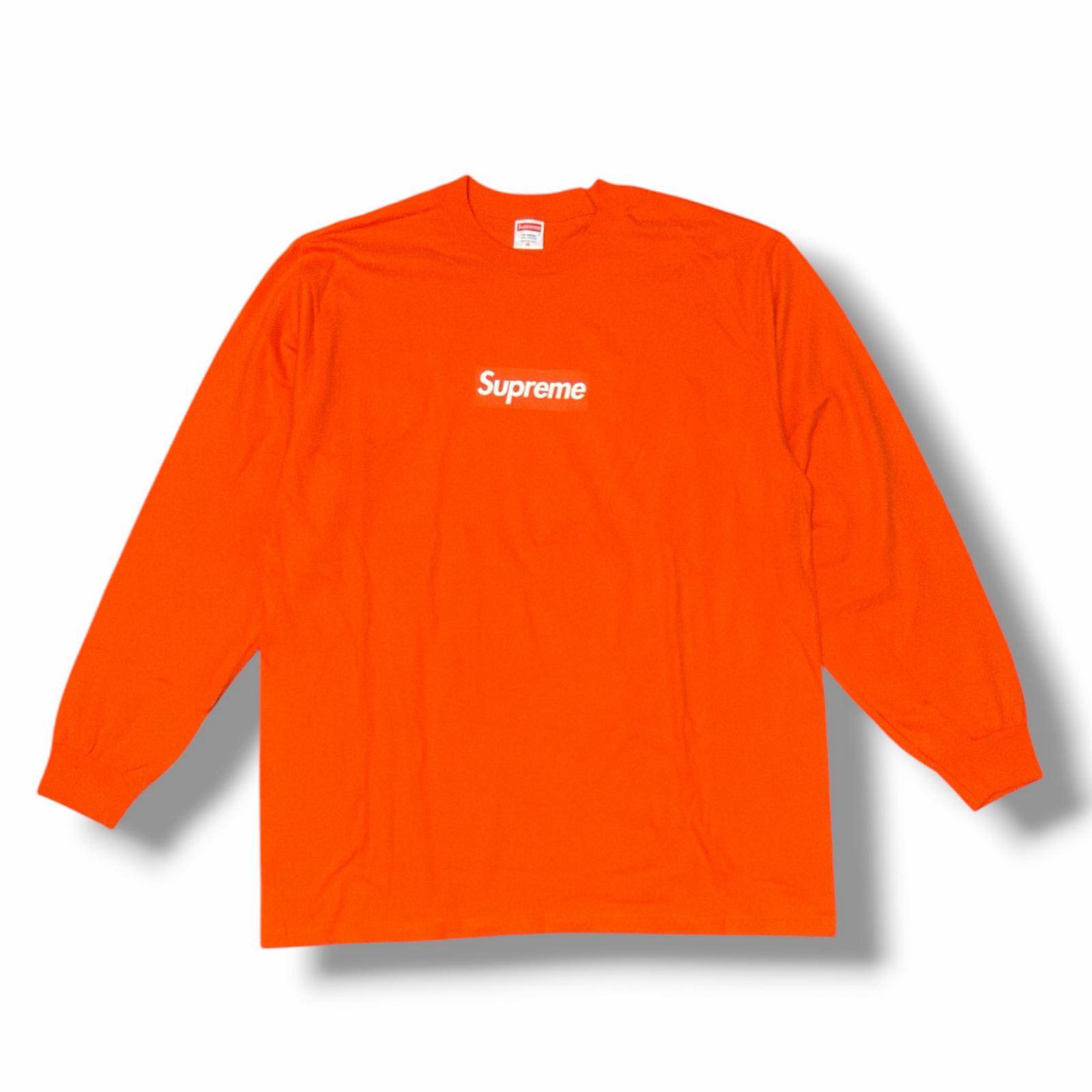 Supreme・シュプリーム 20AW Box Logo L/S Tee 物質の状態A ボックス席ロゴタイププルオーバー 長袖カットソー 大きさXL オレンジ色 メンズ （9063M）【中古】