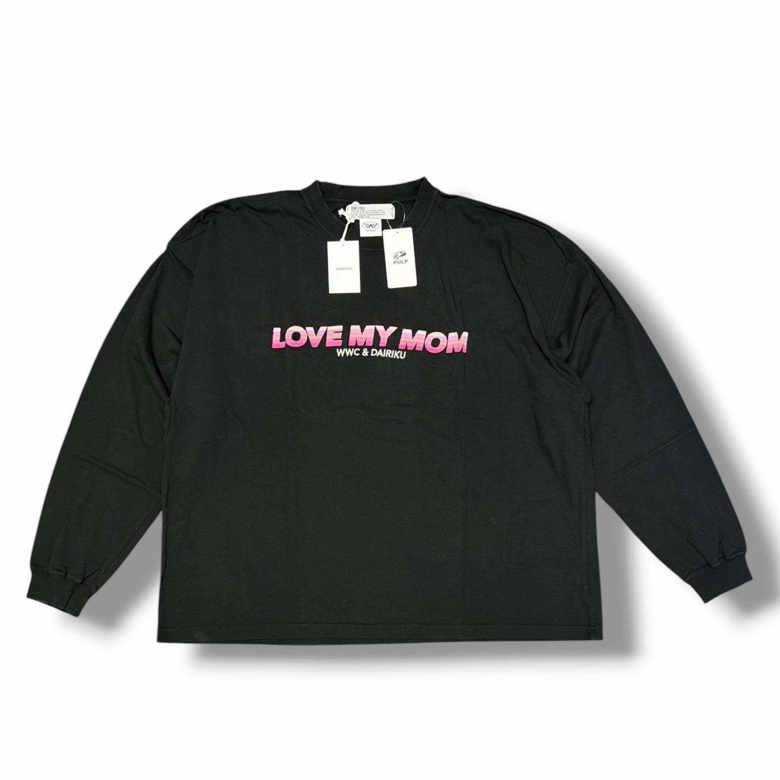 未当て嵌める DAIRIKU・ダイリク  × WILYWNKA  ウィリウォンカ 26SS \"LOVE MY MOM\"" Embroider LS Tee 物質の状態SS ラブマイマム 刺しゅう長袖プルオーバー カットソー  26SS BC-7 大きさF 黒いこと メンズ （9159M）【中古】"