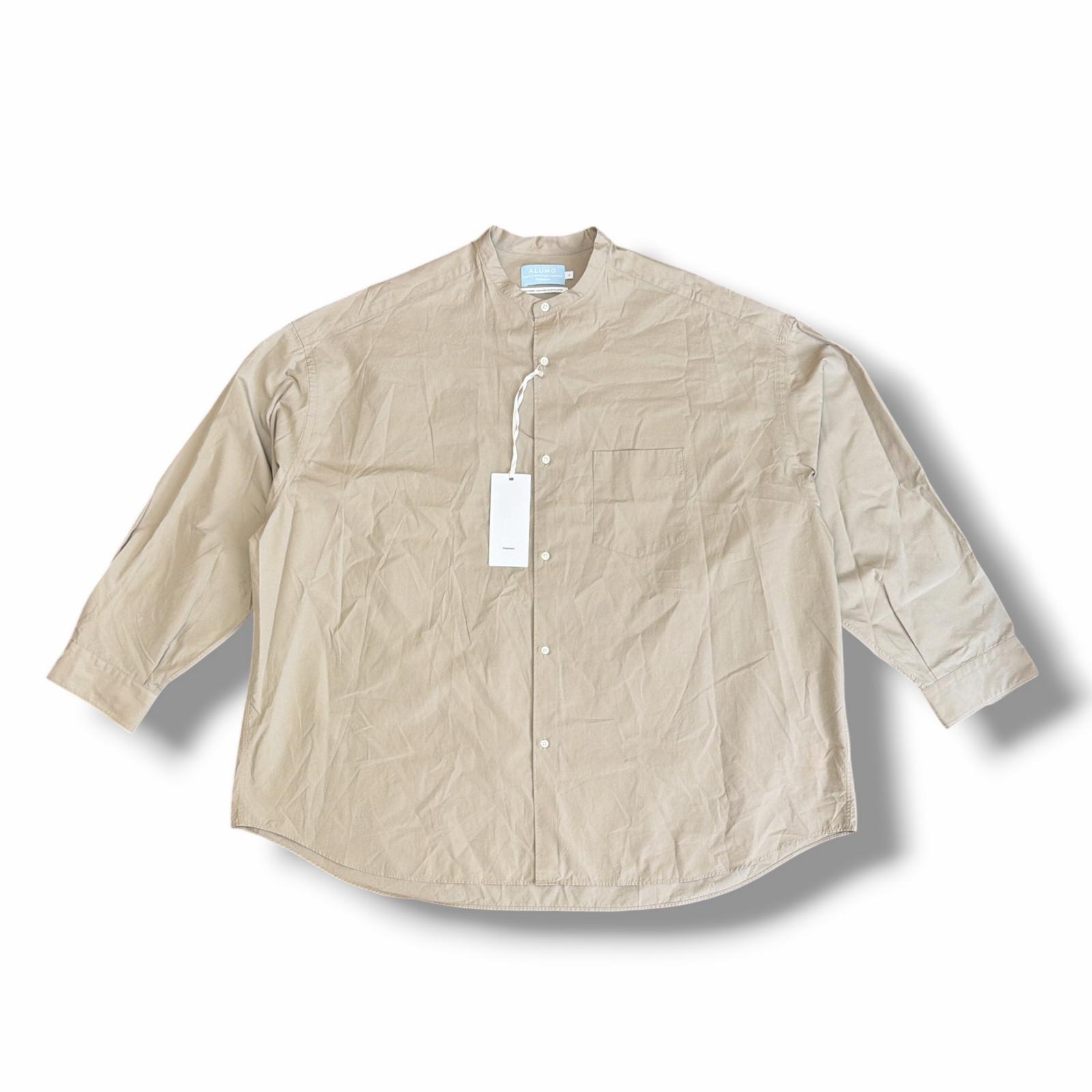 未使用 Graphpaper・グラフペーパー &times; ALUMO アルモ Oversized Band Collar Shirt 状態SS オーバーサイズ バンドカラーシャツ 長袖シャツ GM253-50296 サイズ2 グレージュ メンズ （16269M）【中古】｜買取MOTTO　店
