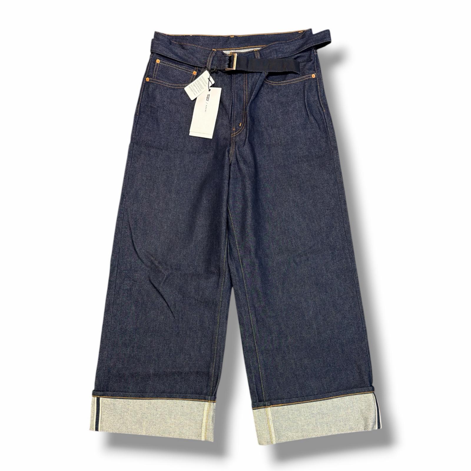 sacai・サカイ × Levi's・リーバイス Denim Pants 状態A ベルテッドワイドデニムパンツ ジーンズ 25-0962S サイズ34 インディゴ メンズ (18464M)【中古】|買取MOTTO 店