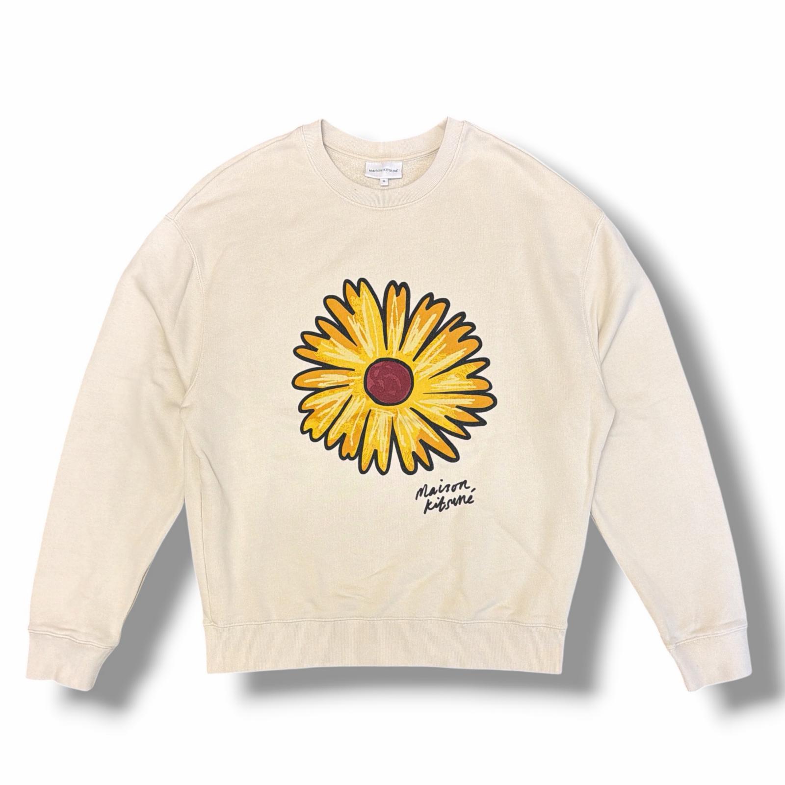 MAISON KITSUNE・メゾンキツネ Floating Flower Comfort Sweatshirt 状態A フラワープリントスウェット クルーネックトレーナー MM00317KM0321 サイズXL キナリ メンズ （18624M）【中古】｜買取MOTTO　店 9,856円