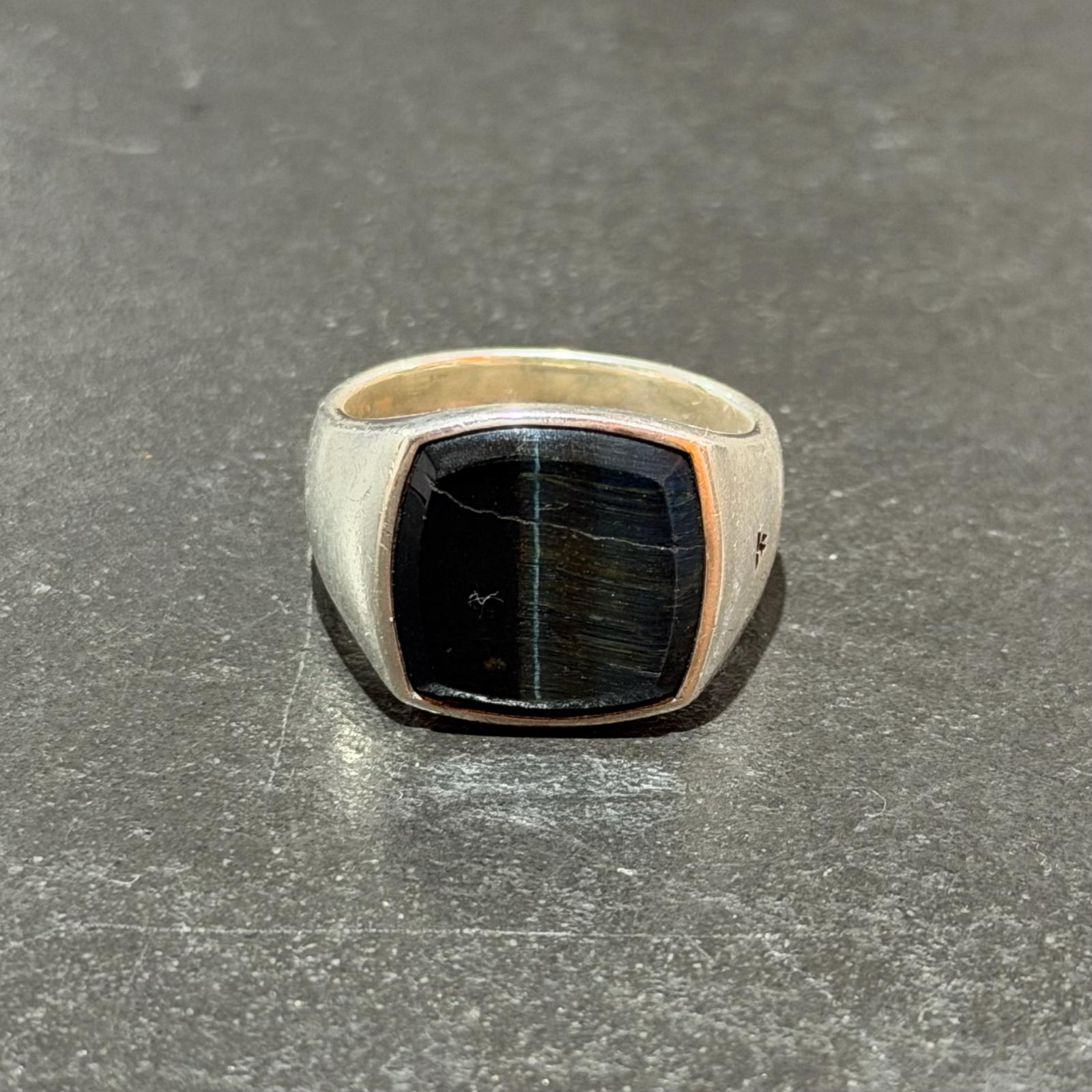 TOMWOOD・トム白木  Cushion Black Onyx Cushion Black Onyx Cushion Black Onyx Cushion Black Onyx 925 スターリングしろがね色 物質の状態A クッション・ブラックオニキス 輪っか 指環 大きさS しろがね色 メンズ （15563M）【中古】