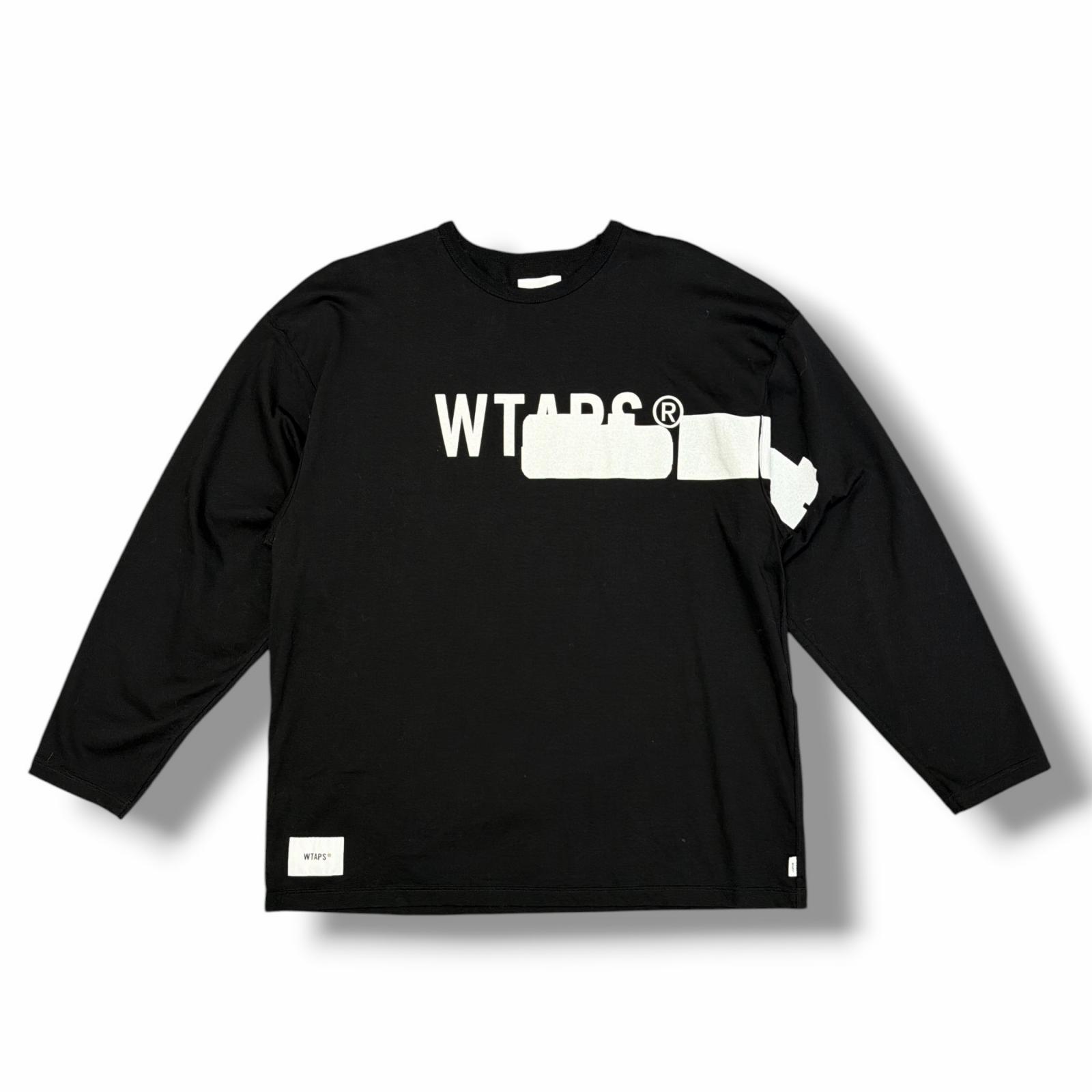 WTAPS・ダブルタップス 26SS LIM / LS / COTTON 物質の状態A 刷り上げるプルオーバー 長袖カットソー ロンT 261ATDT-CSM16 大きさ4 黒いこと メンズ （18851M）【中古】