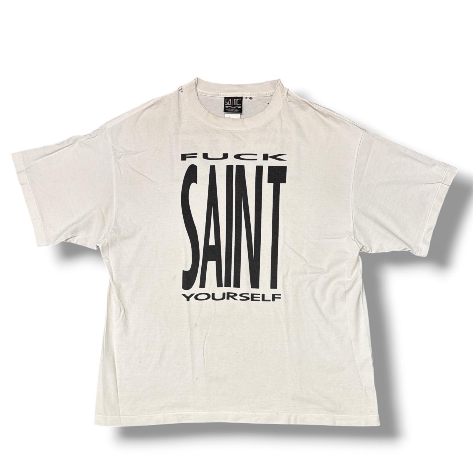 SAINT MICHAEL・セントマイケル SAINT YOURSELF SS TEE 状態B 半袖 Tシャツ SM-HR8-0000-020 サイズXL ホワイト メンズ （19730M）【中古】｜買取MOTTO　店