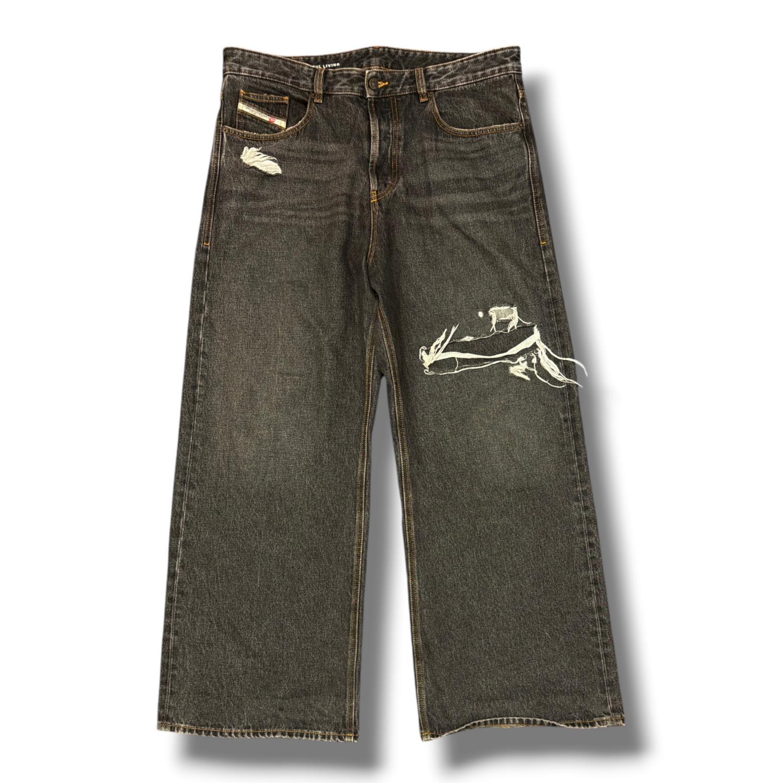 DIESEL・ディーゼル RELAXED D-RISE 状態C デニムパンツ ジーンズ A06371 サイズ36 ブラック メンズ （19994M）【中古】｜買取MOTTO　店