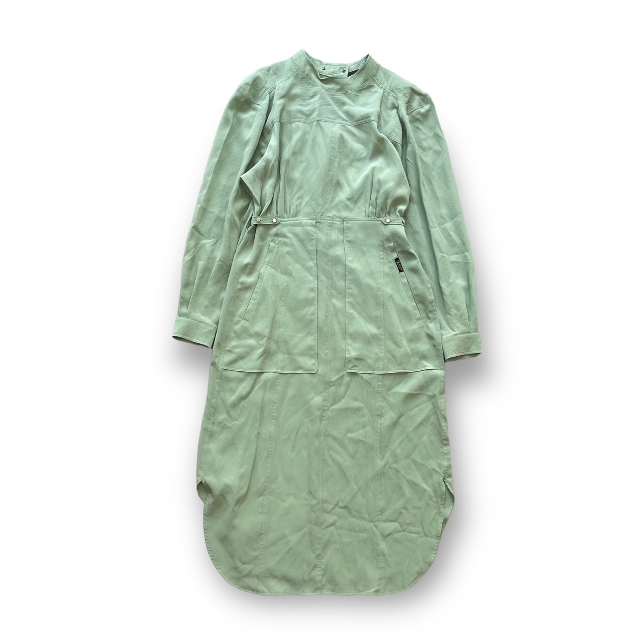 マメ クロゴウチ・Mame Kurogouchi SilkCotton I‐Line Dress 状態A シルクコットン アイライン ドレス  ワンピース ノースリーブ 袖無し ベルベットワンピース シルク混 ベルト付き ベージュ MM18SS-DR033 サイズ1 GF3006  買取MOTTO 