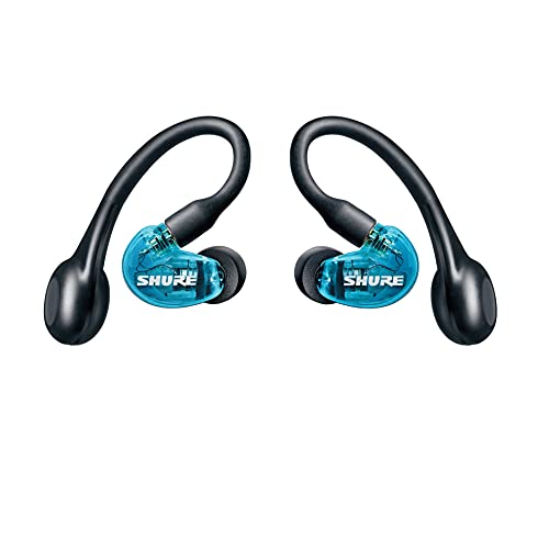 【中古】SHURE シュア AONIC 215 完膚なきまでワイヤレスイヤホン 第2時人 SE21DYBL+TW2-A トランスルーセントブルー : 高遮音性 bluetooth カナル型 パッシブノイズキャンセリング 耳掛け 有線取り替えっこ可(別売) IPX4防滴 外音摂取すること マイクロホン付 Type-C 有線テレビ 労働者階級遣りかた 快い音 リスニ…