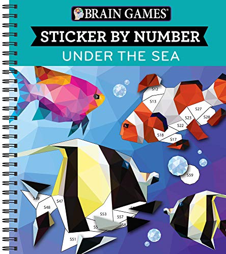 【中古】Brain Games - Sticker by Number: Under the Sea (28 Images to Sticker)／Publications International Ltd、New Seasons、Brain Games画像