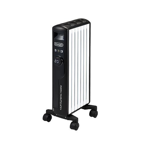 【中古】デロンギ マルチダイナミックヒーター 最大8畳 ゼロ風暖房 オイルレスヒーター ピュアホワイト×マットブラック MDHS09-BK 【デロンギファミリー登録で5年保証、修理も原則72時間以内対応】