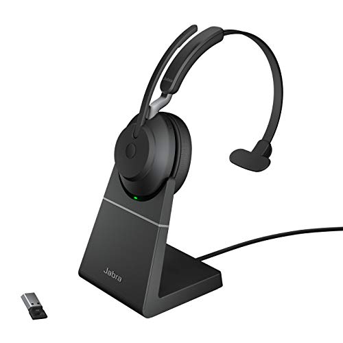 【中古】Jabra Evolve2 65 UC Mono USB-A Stand Black 片耳ワイヤレスヘッドセット バッテリー連続稼働時間最大37時間 専用充電スタンド付き 2年保証対応 【国内認定代理店】・テレワーク/オンライン会議/オンライン授業に最適