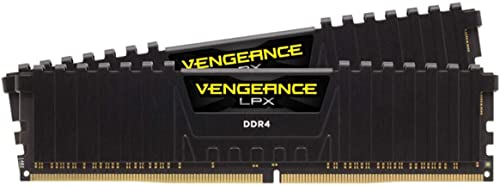 【中古】CORSAIR VENGEANCE LPX DDR4 記憶装置 32GB（16GB×2）最大限度3200MHz相応う Intel XMP相応う CL18 事務机とっ始めパソコン用 黒いこと CMK32GX4M2C3200C18
