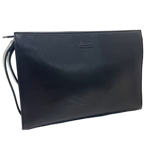 ダコタ ブラックレーベル セカンドバッグ アクソリオ クラッチバッグ レザー 革 ブラック 黒 Dakta BLACK LABEL ポーチ マルチポーチ 手提げ バッグ バック カバン 鞄 メンズ 紳士 男性【中古】