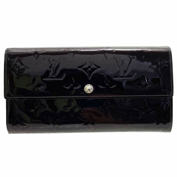 【ルイ　ヴィトン】ヴェルニ★サラ★LOUIS VUITTON 【良品】 ポルトフォイユ・サラ モノグラム・ヴェルニ ノワール・マニ