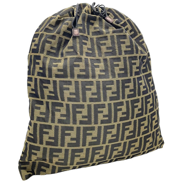 フェンディ 合財袋 ズッカ 合財袋合財袋 ナイロン帆布 カーキ系 黒いこと 黒 FENDI FF 合財袋袋 マルチ合財袋 小容れもの 【中古】