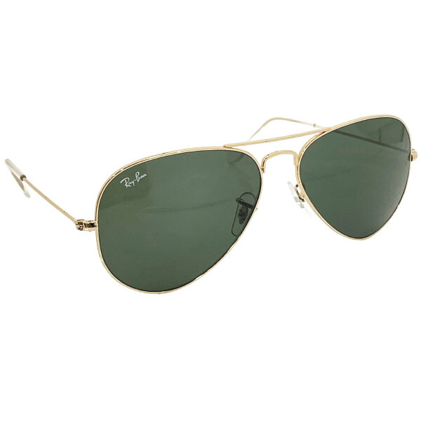 レイバン サングラス アビエーター ラージ メタル ゴールド ブラック系レンズ RayBan めがね 眼鏡 アイウェア ドライブ 運転 アウトドア ケース付き【中古】｜買取横丁