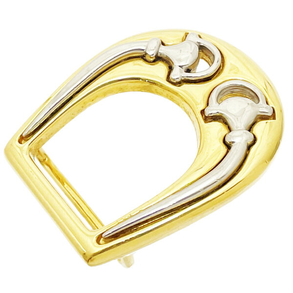 グッチ 三尺帯バックル 導管ビット バックル ゴールド金具 しろがね色金具 GUCCI GG ゴールドバックル 服飾小物 ブランド名小物 【中古】