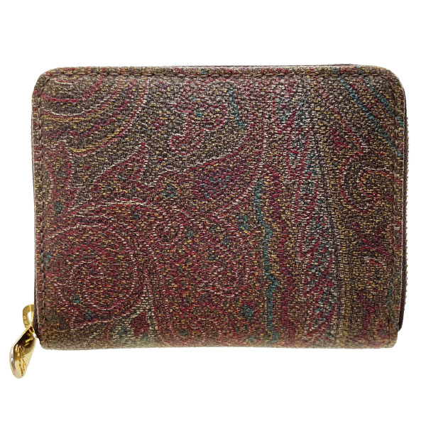 新品未使用／エトロ／ペイズリーコインケース ETRO エトロ ペイズリー柄 コインケース レザー レディース 中古