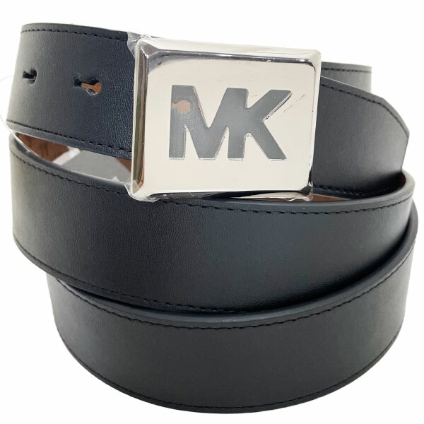 美品✨マイケルコース　ロゴバックルベルト　PVC×レザー　黒 楽天市場】K MICHAEL KORS 未使用 ロゴレザーベルト 36H3LBLY7B