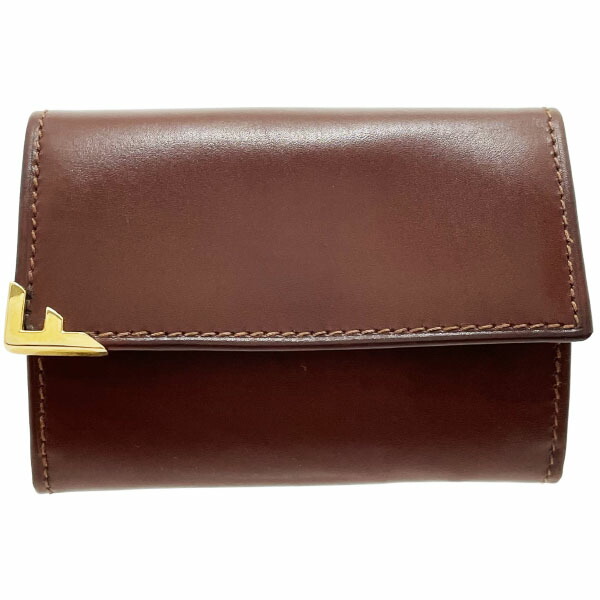 サルヴァトーレ フェラガモ コインケース Fロゴ コインパース レザー 革 ブラウン系 茶色 22 6634 Salvatore Ferragamo 小銭入れ ブランド小物 箱付き 【中古】