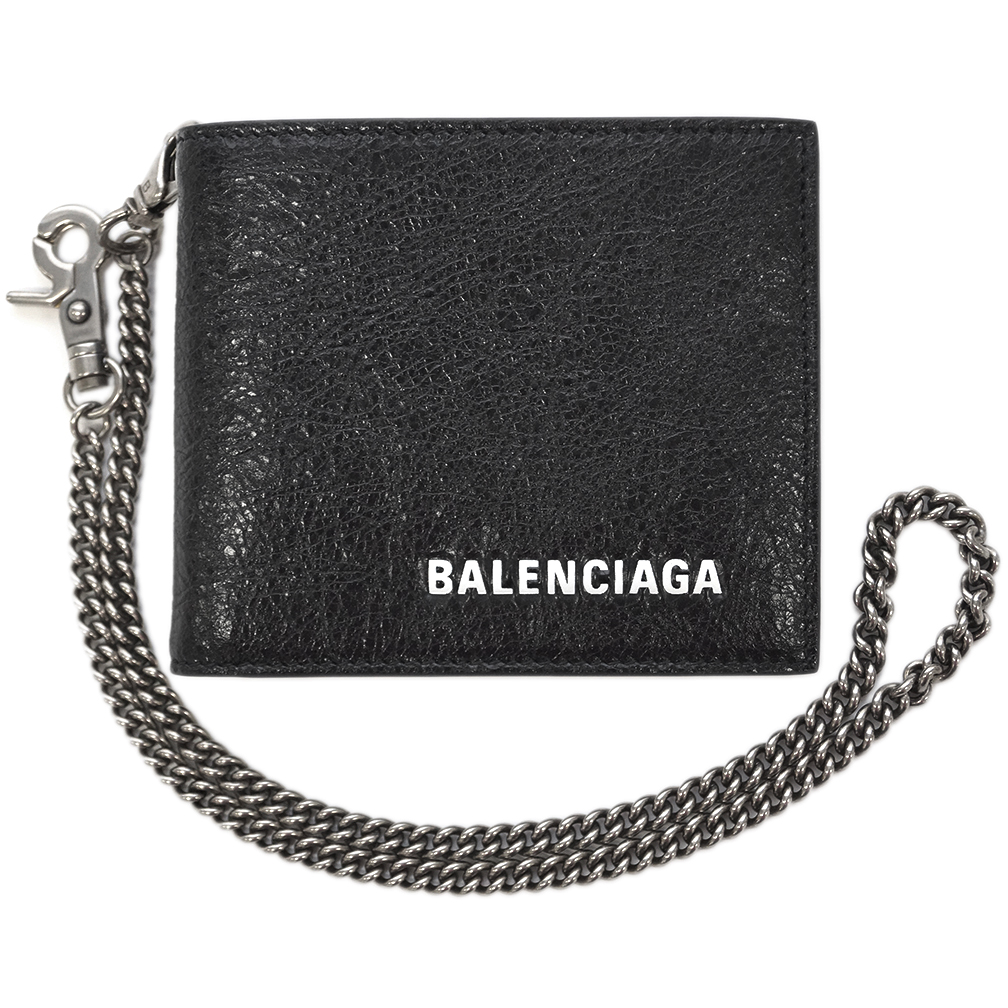 楽天市場 バレンシアガ 財布 1000 Balenciaga バレンシアガ メンズ チェーンウォレット 二つ折り 札入れ 小銭入れなし レザー ブラック アウトレット 買付道 ｊｊブランド専科