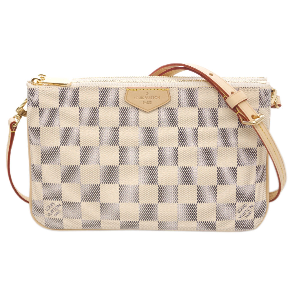 Vuitton Louis R3 6 26 2時迄 Vuitton 要エントリ ヴィトン Vuitton レディースバッグ Lv Louis ｐ７倍以上 新品 ダミエ アズール ショルダーバッグ Louis ショルダー ジップ N ポシェット ドゥーブル バッグ 限定 ルイ ヴィトン 買付道 ｊｊ