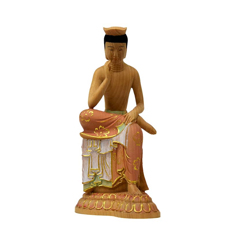 仏教美術 木製 弥勒菩薩 桐共箱 Amazon｜木彫りの仏像【弥勒菩薩】20cm 桧木製高級木彫り 弥勒