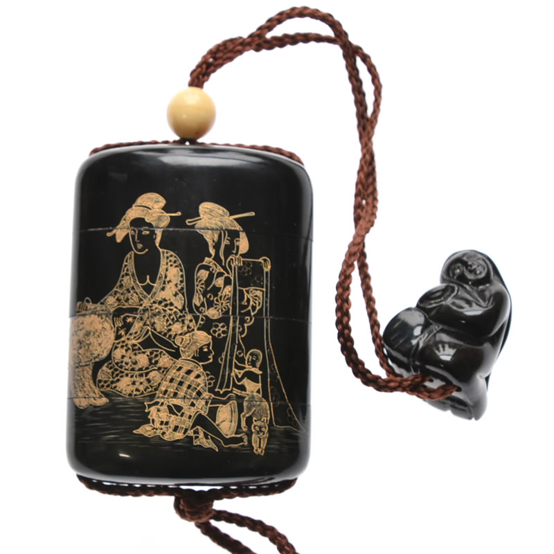 給水牛角製印籠 根付 和み Daemlu Cl