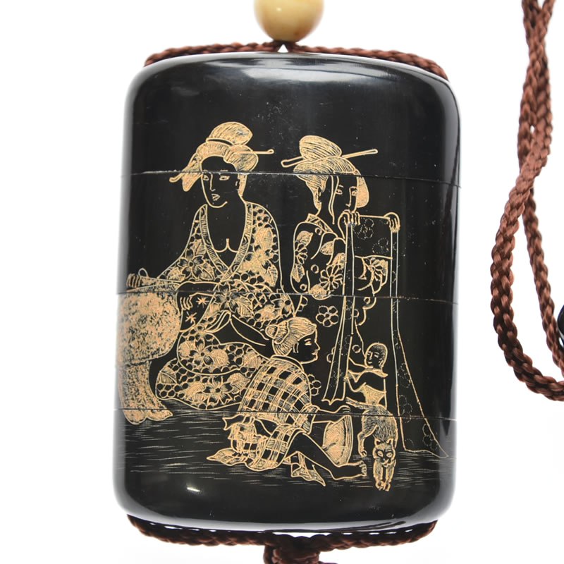 給水牛角製印籠 根付 和み Daemlu Cl