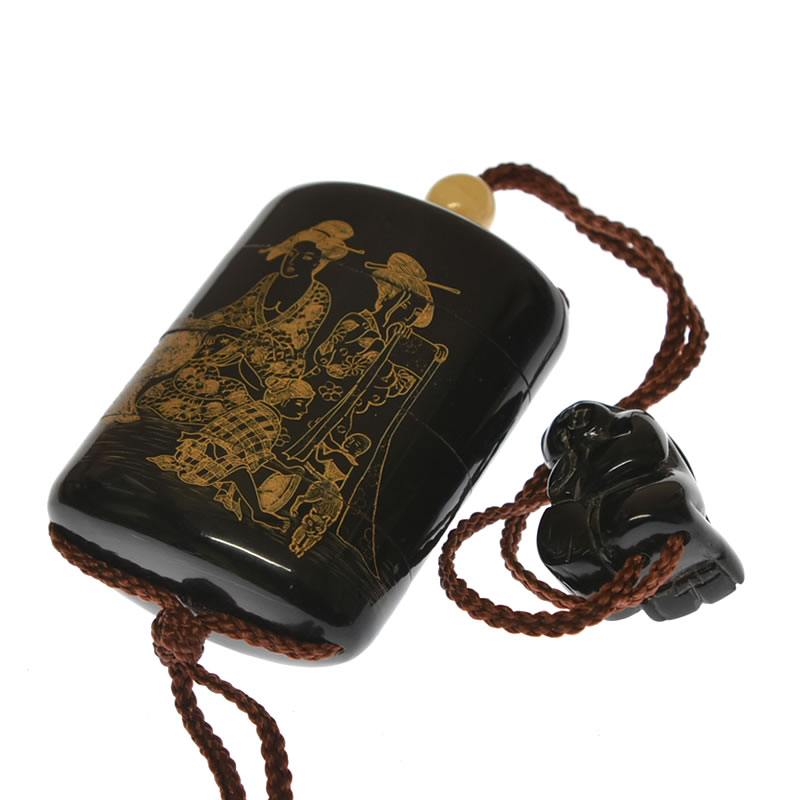 給水牛角製印籠 根付 和み Daemlu Cl