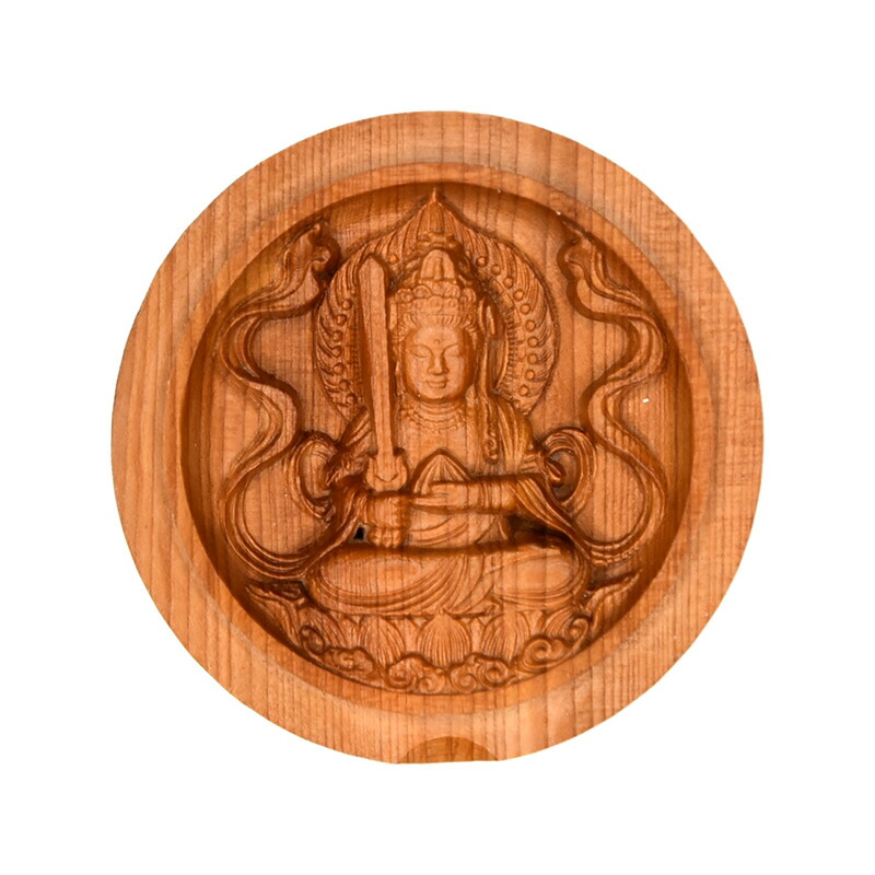 楽天市場】木彫り仏像 【八臂弁財天（弁才天）】 柘植丸型香合仏 直径