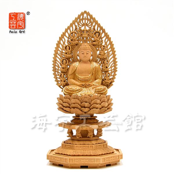 楽天市場】仏像【総柘植材・八角飛天光背仏像：阿弥陀如来2.0寸