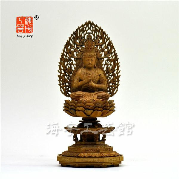 楽天市場】木彫り仏像 【大日如来】 二重火炎光背八角台 肖楠木 眼入切