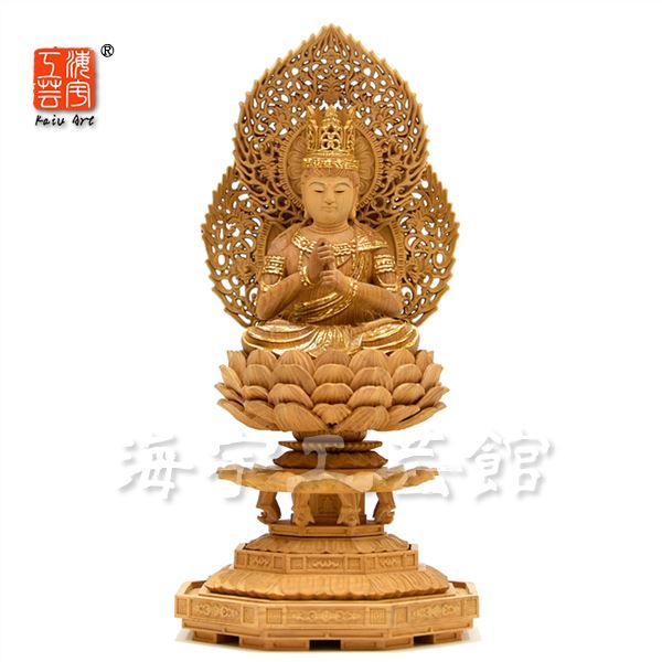 楽天市場】木彫り仏像 【大日如来】 二重火炎光背八角台 肖楠木 眼入切