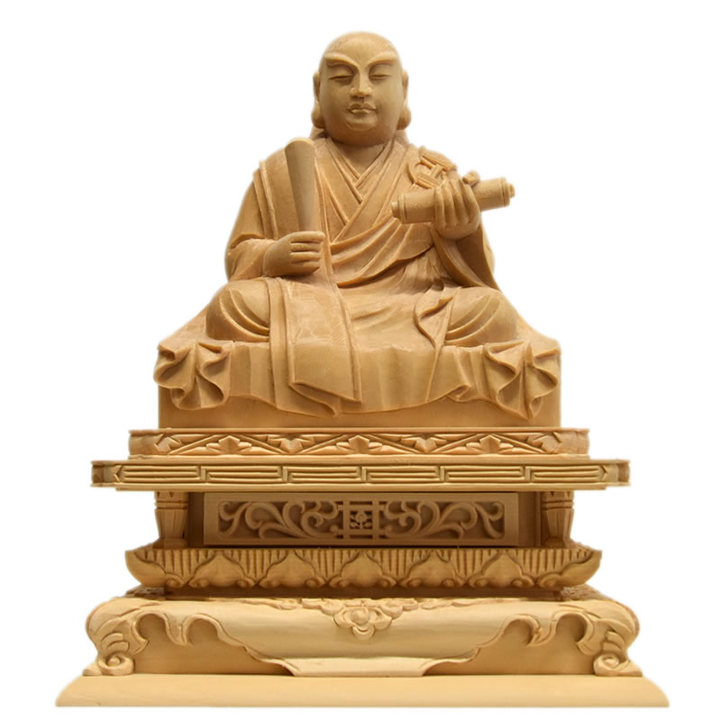 金絹楠 十三仏（高級希少木） 楽天市場】【仏像】日蓮聖人像（三宝尊後光）2寸（高さ19.8cm