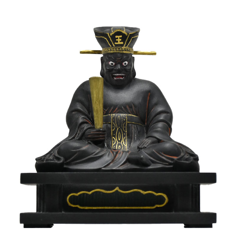 仏像セット(ハーマイ) 楽天市場】木彫り 仏像 小仏-【閻魔大王】 柘植 古色 総高7.6cm ※桐箱