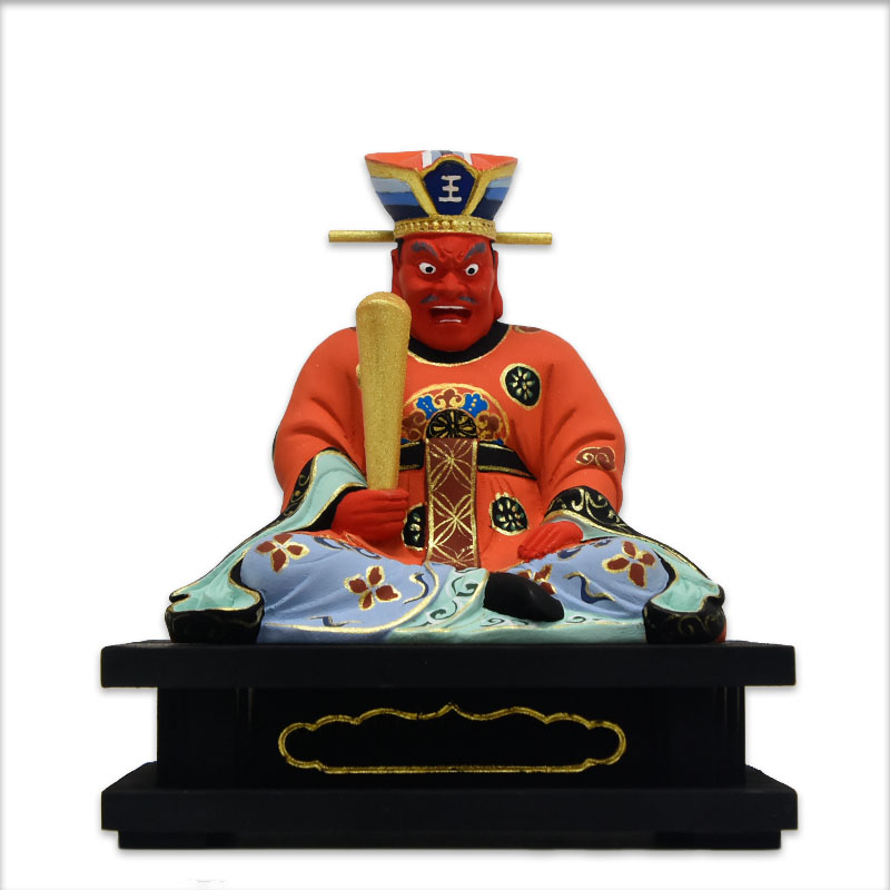 楽天市場】木彫り 仏像 【閻魔大王】 桧木 坐2.5寸 極彩色 総高