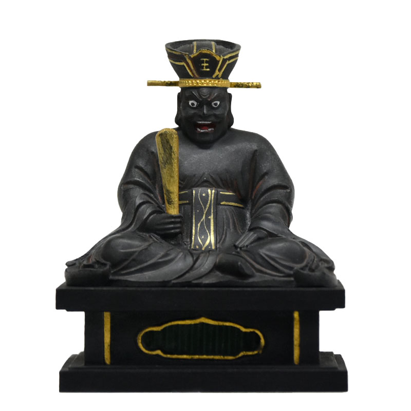 楽天市場】木彫り仏像 小仏【閻魔大王】 柘植 極彩色 総高7.6cm : 海