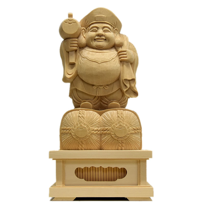楽天市場】木彫り仏像 【招き大国様（大黒天）】 桧木（ヒノキ） 立2.5