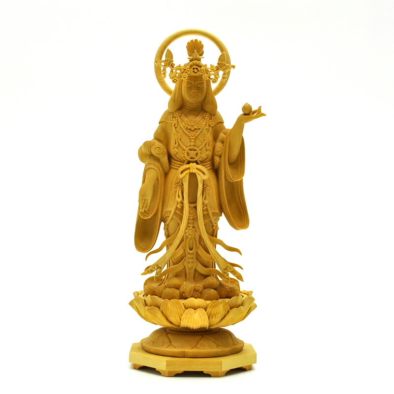 楽天市場】吉祥天 木彫り 仏像 置物 『仕様：無垢 / 素材：柘植