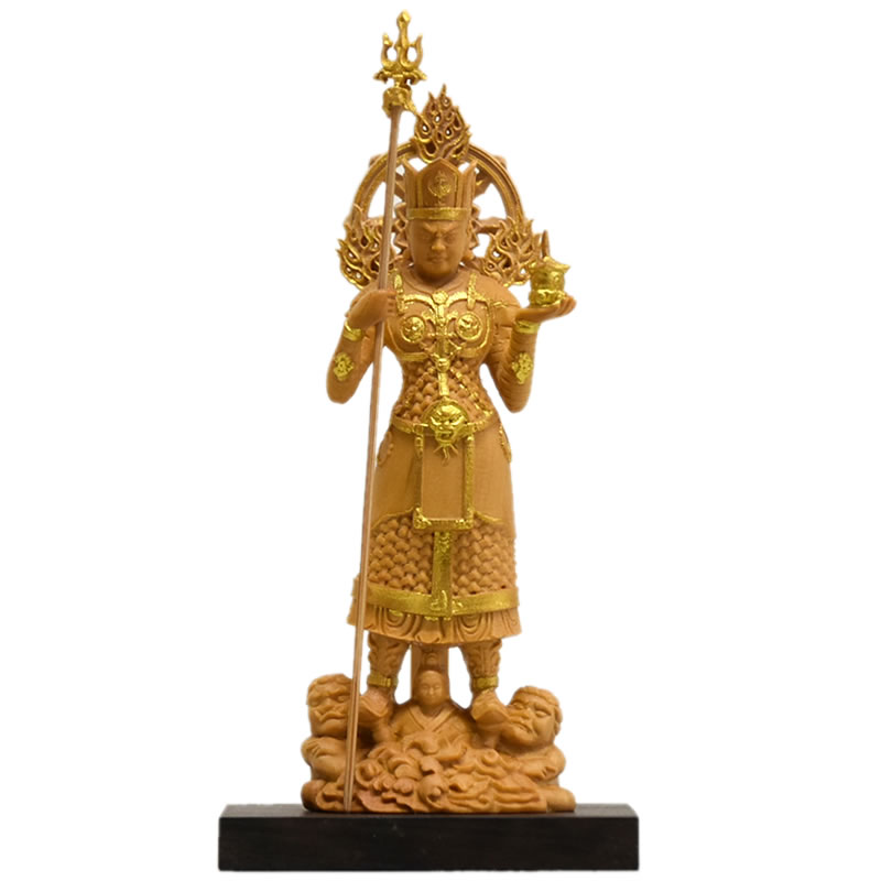 楽天市場】【総高15cm】毘沙門天 仏像 木彫り 『一刀彫 / 素材