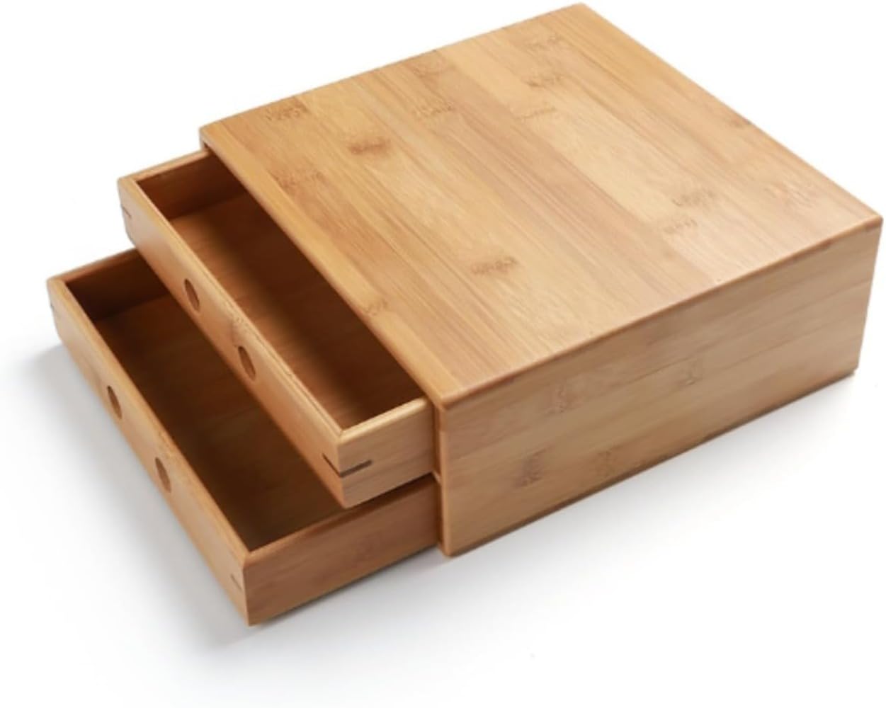 竹製 小入れもの 2段 引出収納 卓上 納める入れもの 25×24×10糎 格好のいい 卓上用だんす 学習机取り片づける 肌理調 文房具入れ メイクボックス席 付属品入れもの 小物納める ボックス席 生まれながら原料品 自然的 室内装飾 取り片づける申し合わせ